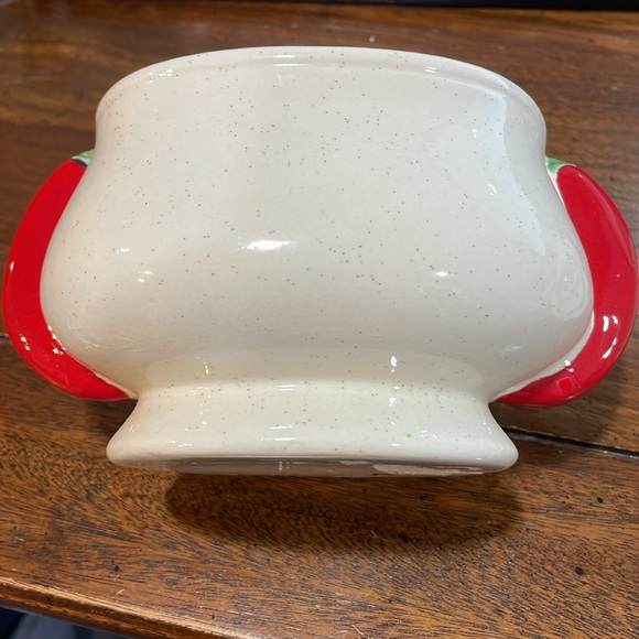 *Vintage Salsa Red Hot Jalapeno Pepper Serving Dish Bowl Lid No Spoon. - Picture 6 of 8